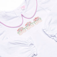 Petunia Purple Petals Applique Skirt Set, Purple