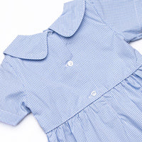 Bleu: Shipley Smocked Short Set, Blue Gingham