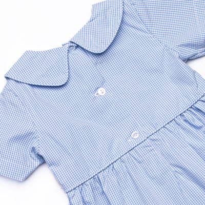 Bleu: Shipley Smocked Short Set, Blue Gingham
