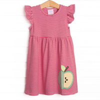 Snack Time Slices Applique Dress, Red