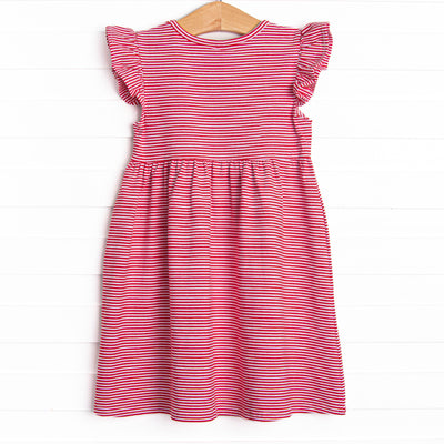 Snack Time Slices Applique Dress, Red