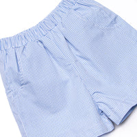 Bleu: Shipley Smocked Short Set, Blue Gingham