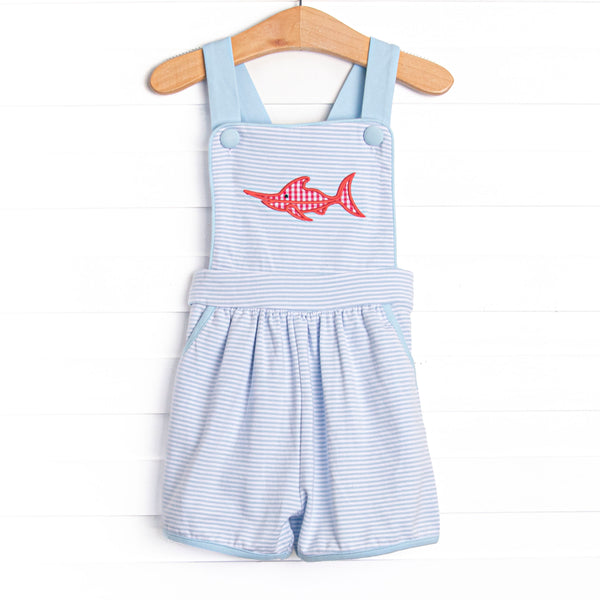 Marlin Marina Applique Short Romper, Blue