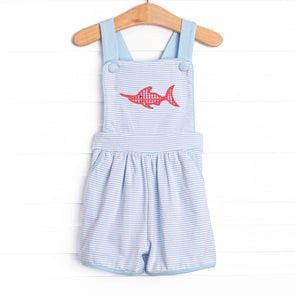 Marlin Marina Applique Short Romper, Blue