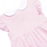 Savanna Stripes Embroidered Dress, Pink