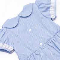 Bleu: Sellers Smocked Bubble, Blue Gingham