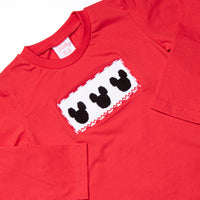 Mousin' Around Smocked Pant Set, Red