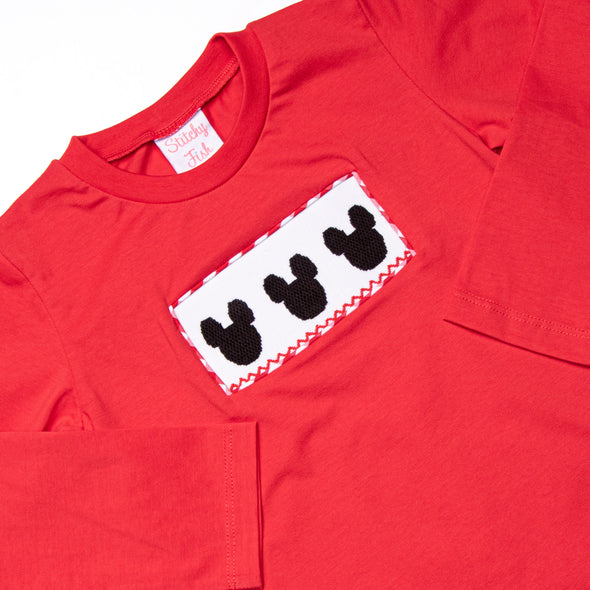 Mousin' Around Smocked Pant Set, Red