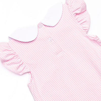 Savanna Stripes Embroidered Bubble, Pink
