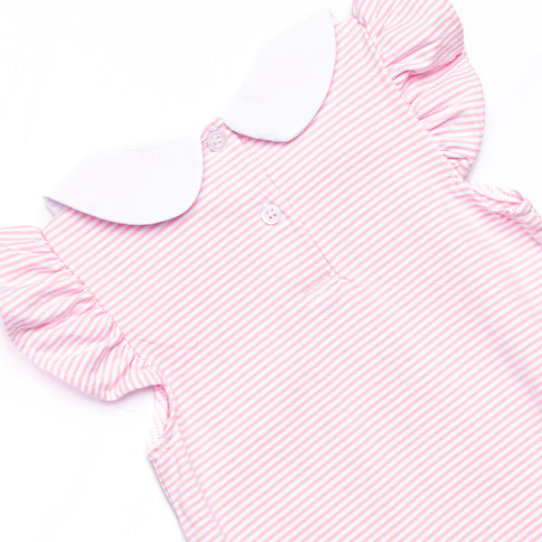 Savanna Stripes Embroidered Bubble, Pink