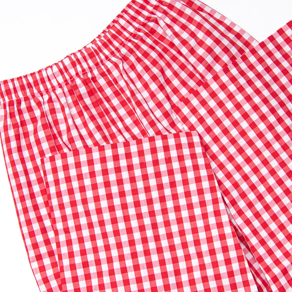 Mousin' Around Smocked Pant Set, Red