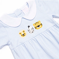 Savanna Stripes Embroidered Bubble, Blue