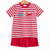 Life Is A Highway Applique Short Set, Red