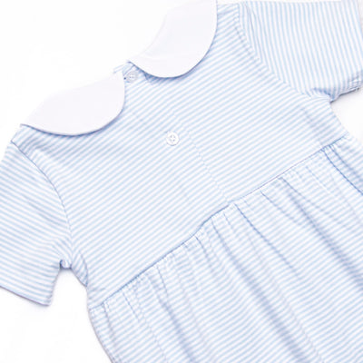 Savanna Stripes Embroidered Bubble, Blue