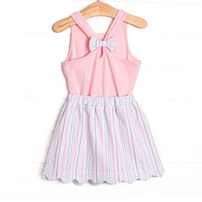 Palm Beach Pinstripe Skirt Set, Pink