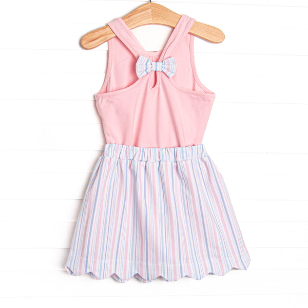 Palm Beach Pinstripe Skirt Set, Pink
