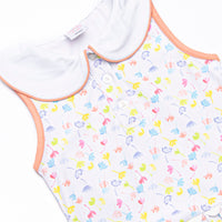 Watercolor Wildflowers Tennis Dress, Orange