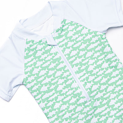 Lake Day One Piece Rash Guard, Green