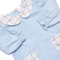 Family Favorites Collared Pocket Dress, Blue Plaid