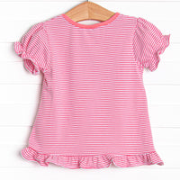 Ice Cream Truck Treat Applique Ruffle Top, Pink