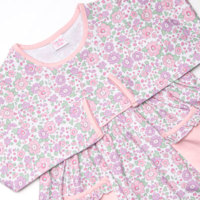 Bellflower Beauty Legging Set, Pink Floral