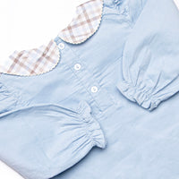 Family Favorites Collared Pocket Dress, Blue Plaid