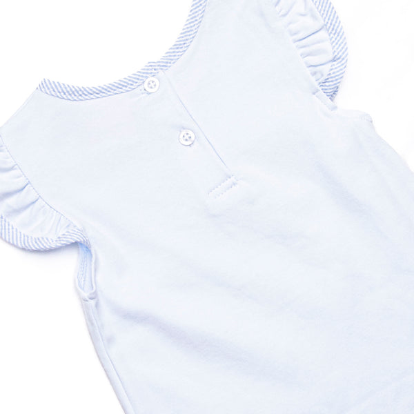 Dundee Darling Applique Ruffle Short Set, Blue