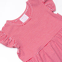 Snack Time Slices Applique Dress, Red