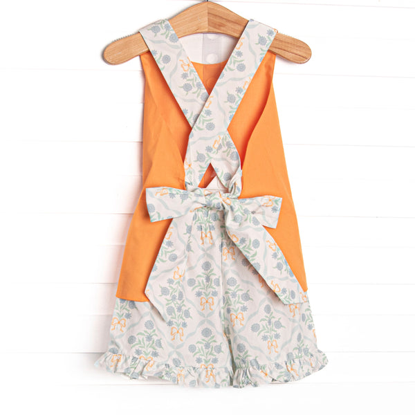 Orange You Glad Garden Ruffle Short Set, Orange