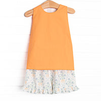 Orange You Glad Garden Ruffle Short Set, Orange