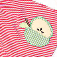 Snack Time Slices Applique Dress, Red