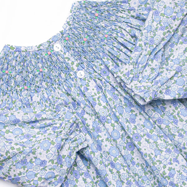 Tea Party Petals Smocked Legging Set, Blue
