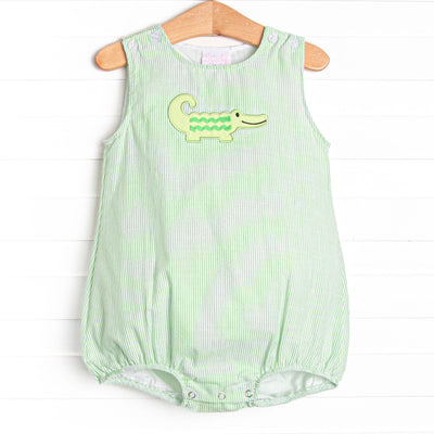 Ric Rac Reptile Applique Bubble, Green