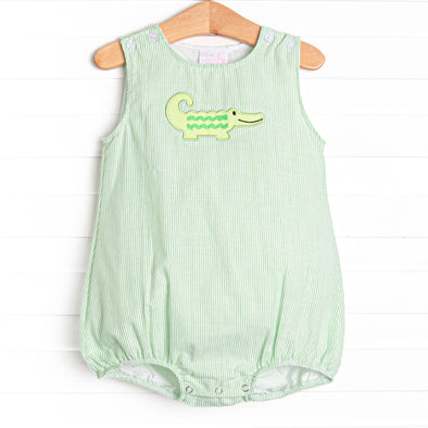 Ric Rac Reptile Applique Bubble, Green