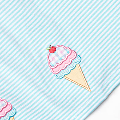 Sweet Tooth Applique Ruffle Short Set, Blue