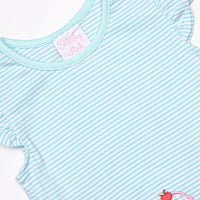 Sweet Tooth Applique Ruffle Short Set, Blue