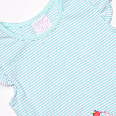 Sweet Tooth Applique Ruffle Short Set, Blue