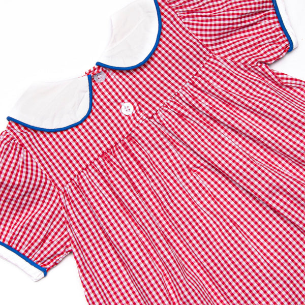 A+ Addition Embroidered Dress, Red