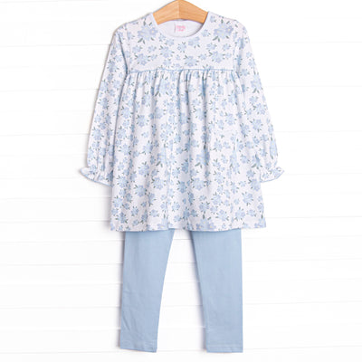 You Had Me at Hydrangea Legging Set, Blue