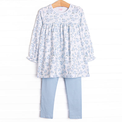 You Had Me at Hydrangea Legging Set, Blue