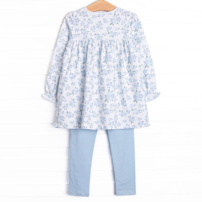 You Had Me at Hydrangea Legging Set, Blue