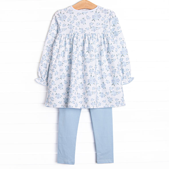 You Had Me at Hydrangea Legging Set, Blue
