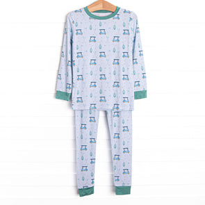 Birdie and Bogey Bamboo Pajama Set, Blue