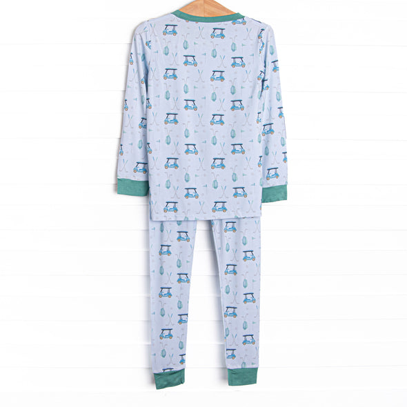 Birdie and Bogey Bamboo Pajama Set, Blue