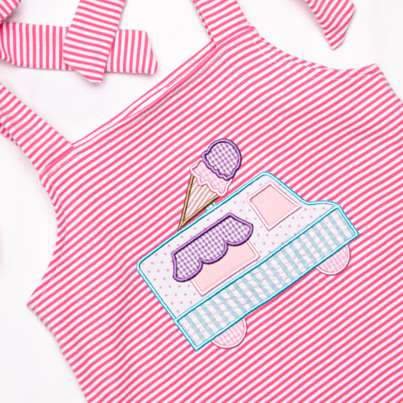 Girl's Ice Cream Truck Treat Applique Dress in Pink size 5 Girl's Ice Cream Truck Treat Applique Dress in Pink size 5