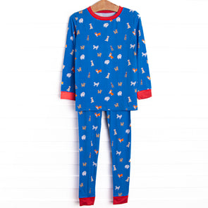 Park Playdate Bamboo Pajama Set, Blue