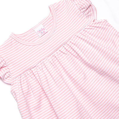 Caitlyn Pima Short Set, Yellow and Pink Stripe