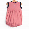 At the Ballpark Pima Embroidered Ruffle Bubble, Red Stripe