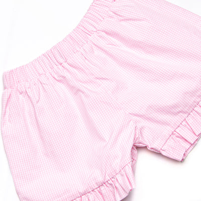 Bubble Besties Smocked Ruffle Short Set, Pink