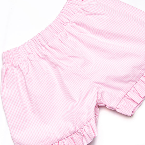 Bubble Besties Smocked Ruffle Short Set, Pink